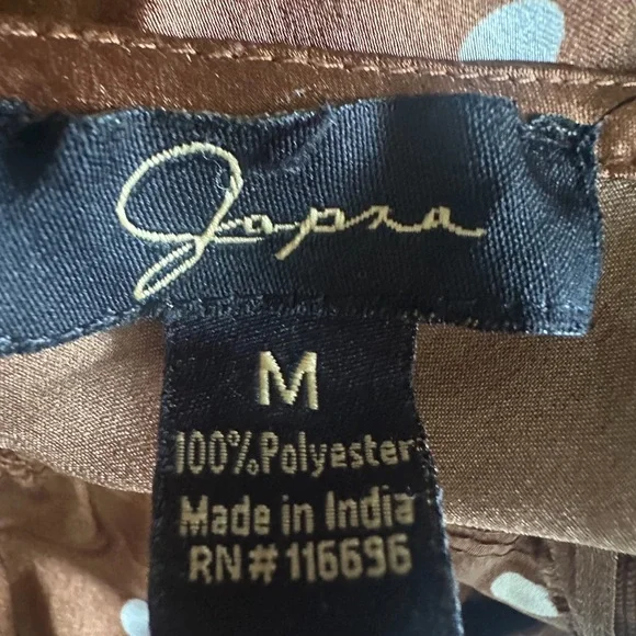 Japna Brown Polka Dot Satin Slip Dress Size M rockabilly - Picture 5 of 6